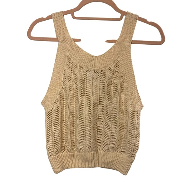 House of Morii open knit sweater tank cream small minimalist - Picture 2 of 8